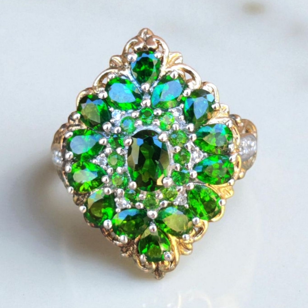 QVC Sterling Chuck Clemency Chrome Diopside Ring